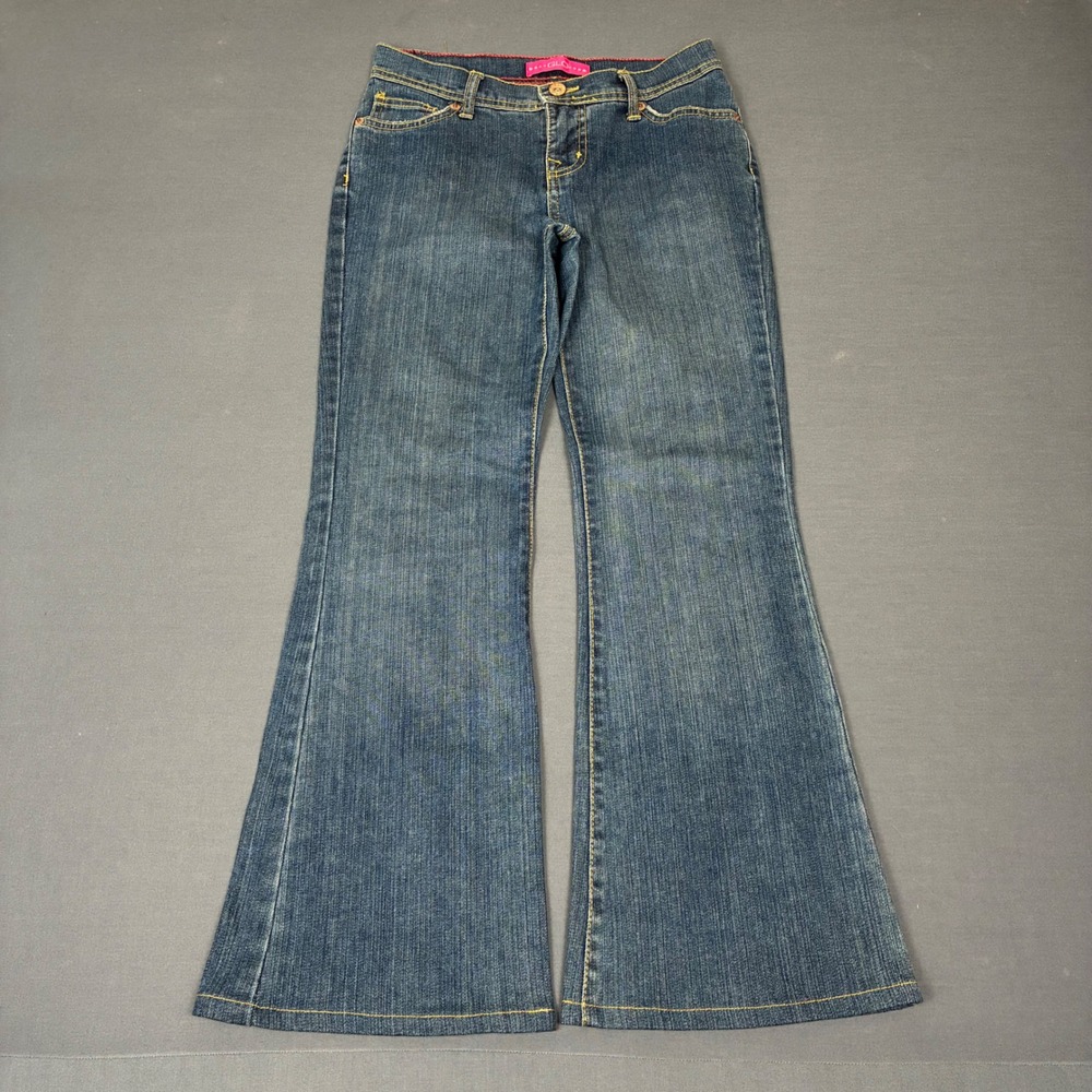 Y2K Glo Low Rise Flared Medium Wash Indie Jeans Size 1 (25x26)